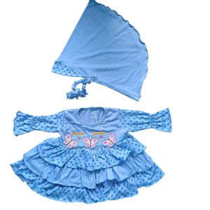 Gamis Bayi Set Jilbab Gamis Anak Perempuan Usia 1 Tahunan Motif Kupu-kupu