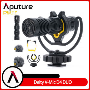 Aputure Deity V-Mic D4 Duo Dual Head Cardioid Shotgun Microphone Wireless On-camera Mic for Mobile DSLR Video Youtube Live Streaming