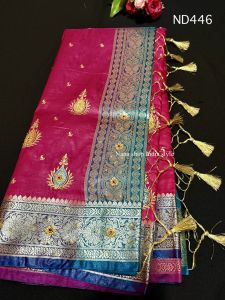 💖 Banarasi Silk! ผ้าไหมพาราณสีแท้ สำหรับตัดชุดส่าหรี ผ้าคุณภาพดีจากอินเดีย