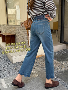 Exquisitely Designed Flared Tube Jeans Womens Loose Fit High Waist Straight Leg Cotton Denim Blue Breathable Comfortable