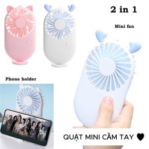 Quạt Mini Bỏ Túi Có Pin Sạc 3 Cấp Độ Gió Kiểu Dáng Siêu Dễ Thương - Màu ngẫu nhiên