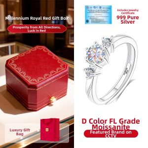 East Beauty | Proposal Ring 50 Points Moissanite 999 Pure Silver