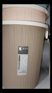 Plastic Garbage Container/Household Recycle Bin/Garbage Storage/ Waste Basket/ Round Trashcan /Pastic Trash Can For Living Room Bedroom Toilet Bathroom Pressure Ring Without Cover Simple Fashion
