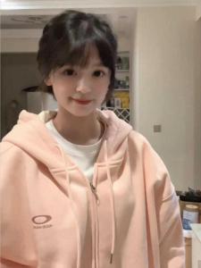 Loose Oversize Hoodie Pink Zipper Cardigan Coat Korean Style Womens Spring Autumn Small Size Comfortable Lazy American Style