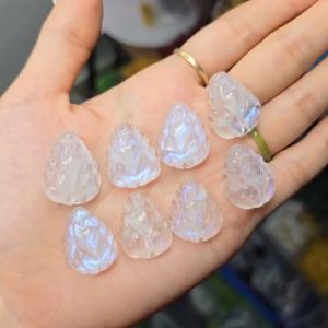 Q306 Hồ ly chúa Moonstone sẵn lỗ ánh lu?a mạnh cho Kim và Thủy - Phong Thủy TUDO