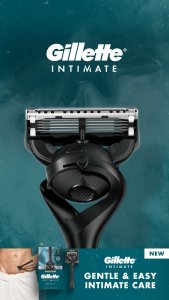 Gillette Intimate Manscape Razor Men’s Intimate Razor Gentle and Easy to Use Designed For Groin Area 1 Razor Handle 2 Razor Blade Refills