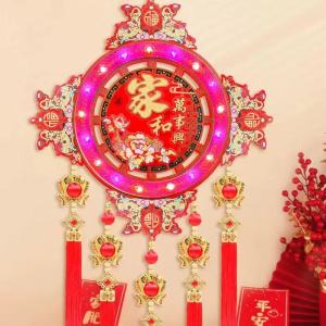 Pendant LED flashing light lucky character decoration living room entrance door housewarming decoration new home decoration