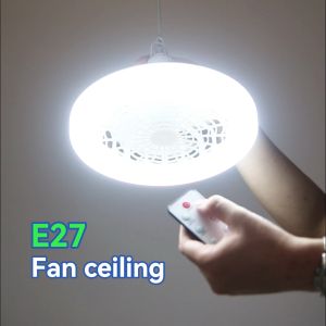 EBUYBEST 30W E27 LED Ceiling Fan Light Remote Control Dimmable Fan Lamp Brightness Adjustable Silent Fan Lights for Living Room Bedroom Kitchen