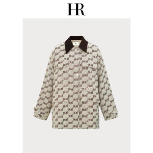 HR | HR Helena Retro Design Color Block Collar Womens Jacket Coat Fashionable Oversized Workwear Outerwear Autumn 2025 Korean Style