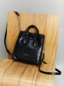 Small Silver Leather Backpack