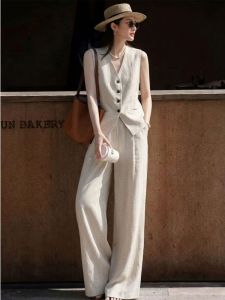 NUANPING | Bộ Quần Áo Mỏng Elegent Cho Mùa Hè Bao Gồm Vest Và Quần