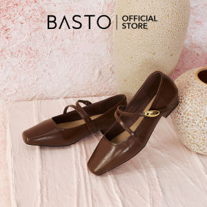 BASTO Womens Mary Jane Flat Shoes รองเท้าแมรี่เจน นิ้วเท้าเหลี่ยม ส้นเตี้ย M1587 M1586 M1585 M1508