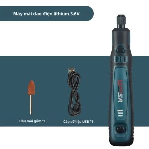 Máy Mài Khoan Điện Mini 3 Tốc Độ Sạc Lại Được Kiểu Dremel Dùng Cho Khắc Gỗ Kèm Pin