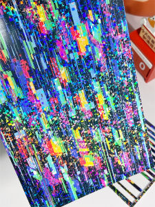 JiaJiaSimpleStudio Cyberpunk Guka Sticker Fault Signal Warning Line Original Flow Hemp Mobile Phone Back Card Decoration