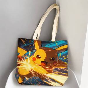 Bandai | Pokemon Glaceon Storage Bags Tote Bag Travel Summer Beach Shoulder Bag Reusable Grocery Shopping Bag Anime Artwork