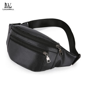 LouisWill Fashion Mens Chest Bag Waist Bag Waterproof PU Bag Sports Bag Large Capacity Casual Bag Cross Body Bag Outdoor Fitness Bag Travel Bag Cycling Bag Business Bag