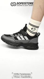 Sepatu Sekolah Anak Laki-Laki Hitam Sepatu Sneakers Velcro Sepatu Anak Perempuan Bernapas