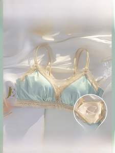 French Style Womens Lingerie Small Bust Gathered No Steel Ring Thin 2022 New Set Beautiful Back Triangle Cup Young Girls Bra and Panties Set