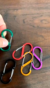 Carabiner S Type Key-Lock Keychain Hook Double Side Lock Anti-Theft Outdoor Camping Hiking