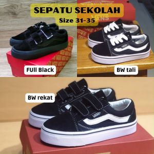 Sepatu Sekolah Anak Laki-Laki & Perempuan SD Hitam Usia 6-9 Tahun