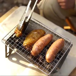 Camping Mini BBQ Grill Portable Folding Card Type Stove Barbecue Grill - Keimav Official