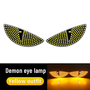 2Pcs Truck Devil Eye Decorative Light Pixel Panel Windshield Dynamic Demon Eyes Atmosphere Light Auto Decoration Accessories 5V