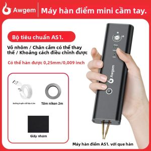 Awgem Máy Hàn Điểm Cầm Tay Di Động 99 Bánh Răng Có Thể Điều Chỉnh Cho Pin Lithium 18650 Máy Hàn DIY Nhẹ Với Trọng Lượng 160G