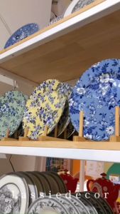 จานเซรามิก จานอังกฤษ Johnson & Brothers ดอกไม้ 4 สี 9 นิ้ว พร้อมส่ง! ถูกที่สุด จาน ชาม ช้อน ถ้วย เซรามิค งานพรีเมียม j&B