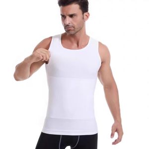 Mens Shapewear Vest Tighten Abdomen Chest Waist Invisible Breathable Slimming Summer Sport Style Regular Thickness Sleeveless