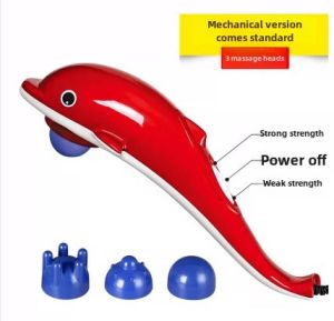 Dolphin Vibration Massage Stick Multi-Function Neck Shoulder Back Beating Hand-Held Electric Whole Body Hammer Red Light Portable Home Massager