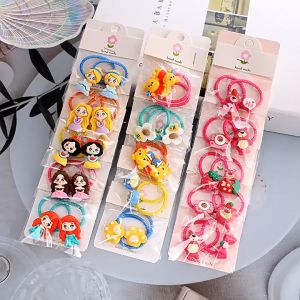 Set 10 thun tóc  chun buộc tóc cho bé  dây buộc tóc siêu đàn hồi dành cho bé yêu hoạ tiết hoạ hình đáng yêu BT010