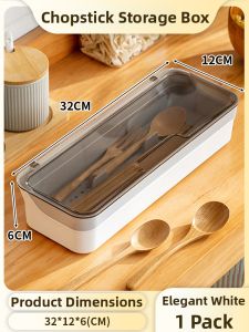 Auzzo | Water Draining Kitchen Utensil Storage Box with Lid