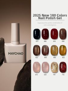 Maychao | Cherry Red Gel Polish White Effect Long-lasting