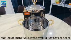 ANCHOR Granito Stainless Insulated Classic Hot Pot 2.5L 3.5L 5L Air Thigh HotPot Gold Handles
