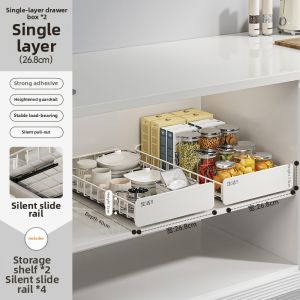 SHENGHUOXUANYAN | Sliding Double Layer Spice Storage Rack
