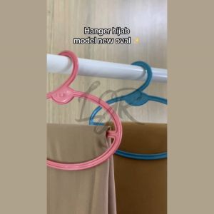 LJR v2 Hanger Jilbab & Hijab Kecil Bulat Oval 1 Lusin - Praktis untuk Kerudung dan Hijab