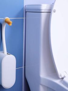 Toilet brush wall mounted wall set toilet silicone brush long handle dead angle household cleaning toilet artifact