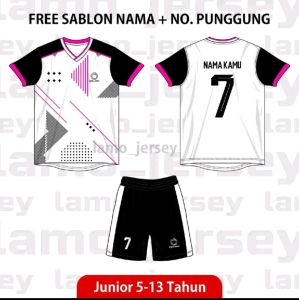 Stelan baju sepakbola anak anak umur 5-13 free gratis sablon nama nomor punggung