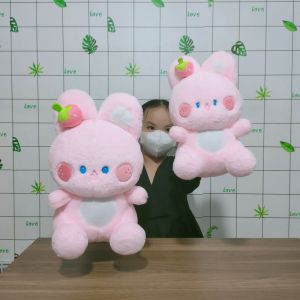 GẤU THỎ TAI DÀI DÂU TÂY MẪU  MỚI NHIỀU SIZE LÔNG MỊN CAO CẤP CHO BÉ