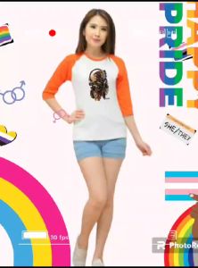 BAJU KAOS RAGLAN KOMBINASI LENGAN 3/4 LEHER BULAT