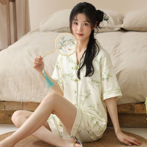 MiiOW | Catwoman Summer Sleepwear Womens Pure Cotton Short Sleeve Shorts Casual Home Clothes Set Sweet Cute Lightweight Polyester Blend