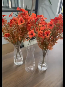 Clear Plastic Vase Living Room Flower Arrangement French Relief Plastic Bottle Light Luxury