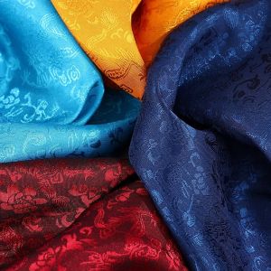 China Satin Brocade Fabric Dragon Pattern Jacquard Fabric DIY for Sewing Evening Dress Wedding Cloth 50x120cm