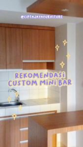 Cipta Jaya - Meja Mini Bar Kitchen Set Dapur Alumunium Hpl Minimalis Kayu Blokboard Lapisan HPL