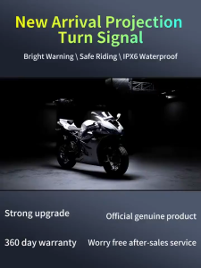 MOFOX 2Pcs Motorcycle LED Turn Signal Light Projection Lamp Color Sequential Flowing Flash Indicator Lights