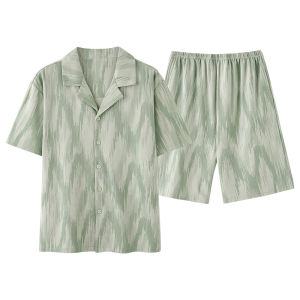 MiiOW | ชุดนอนผ้าฝ้ายบางแขนสั้นฤดูร้อนสำหรับคู่รัก Catman ชุดนอนผ้าฝ้ายแท้ 2 ชิ้น แขนสั้น ทรงหลวม ชุดอยู่บ้าน สไตล์เรียบง่าย