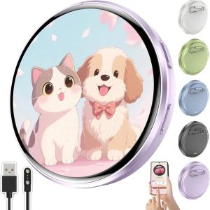 Anime E-Badge HD Screen Smart Dynamic Badge Pin Can Transfer Photos GIFs Animations and Videos for Otaku Fans Gift