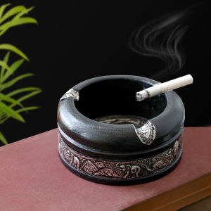 Creative Retro Ashtray Thai Imported Modern Minimalist Wooden Living Room Decoration Tea Table Decoration New Chinese Style Ashtray
