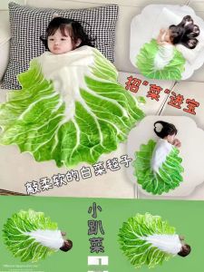 Creative Cabbage Vegetable Pattern Blanket Baby Wrap Summer Cool Cover Baby Bedding Throw Blanket Kids Quilt Chinese Style