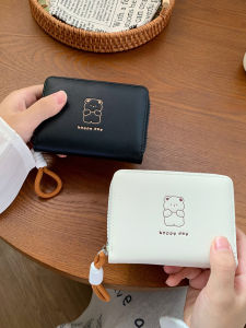 Korean Style Cute Fresh Foldable Short Wallet Womens Student Large Capacity Multi-Card Position Integrated Card Holder Coin Purse
